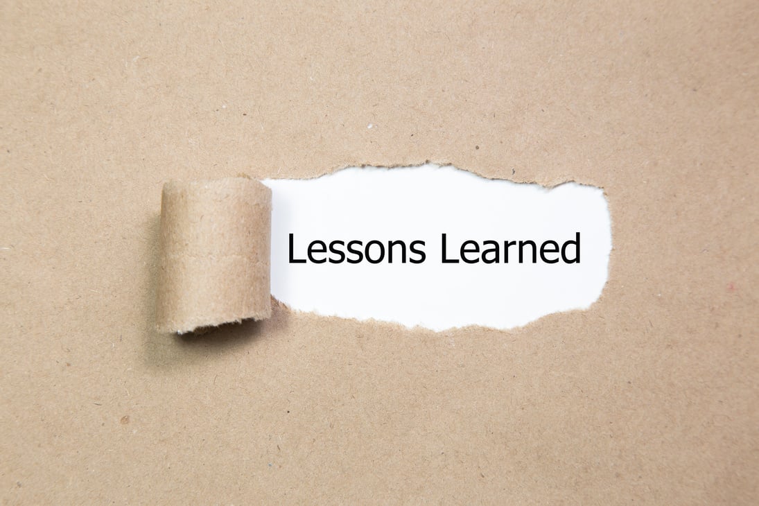 lessons learned written under torn paper